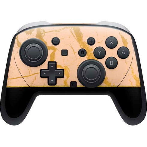 Pink Gold and Black Marble Nintendo Skins