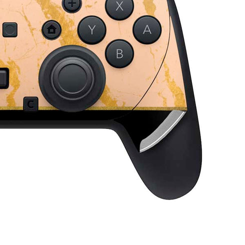 Pink Gold and Black Marble Nintendo Switch 2 (2025) Pro Controller Skin