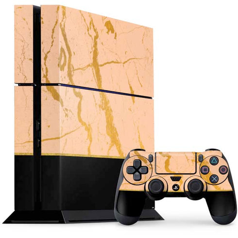 Pink Gold and Black Marble PlayStation PS4 Skins