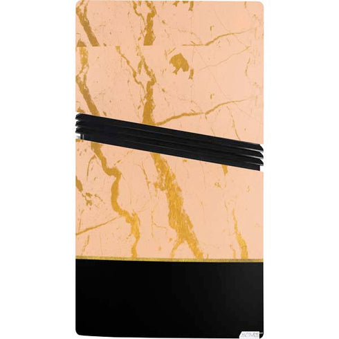 Pink Gold and Black Marble PS5 Pro Bundle Skin