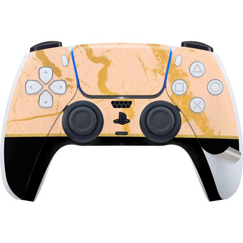 Pink Gold and Black Marble PS5 Pro Disk Bundle Skin