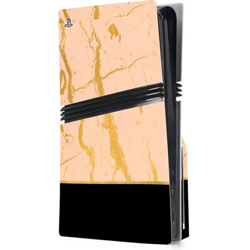 Pink Gold and Black Marble PlayStation PS5 Skins