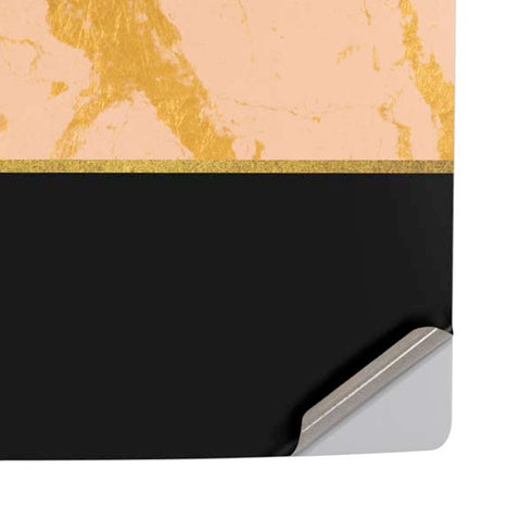 Pink Gold and Black Marble PS5 Pro Disk Console Skin