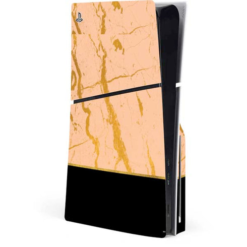 Pink Gold and Black Marble PlayStation PS5 Skins