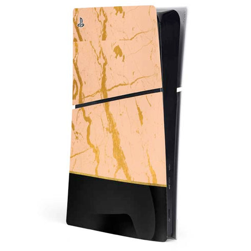 Pink Gold and Black Marble PlayStation PS5 Skins