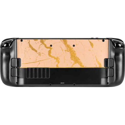 Pink Gold and Black Marble Steam Deck Handheld Gaming Computer Skin