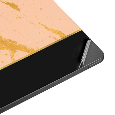 Pink Gold and Black Marble Surface Laptop 7 13.8in Skin