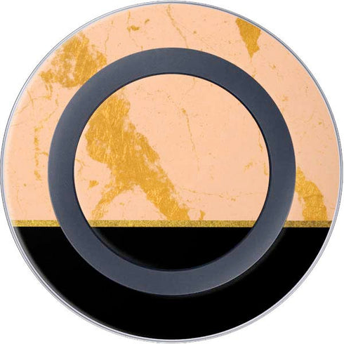 Pink Gold and Black Marble Wireless Charger Skin