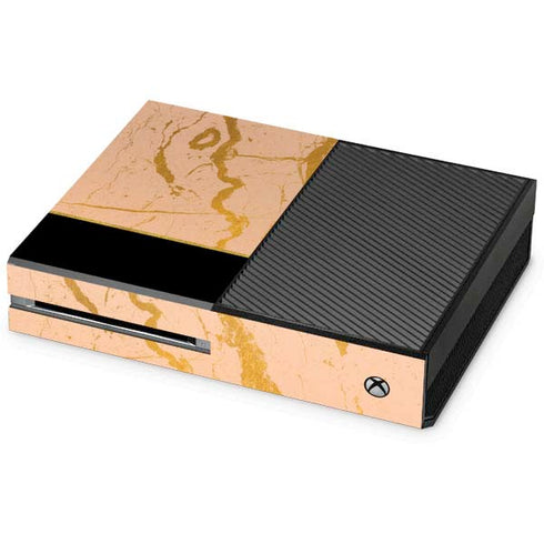 Pink Gold and Black Marble Xbox One Console Skin