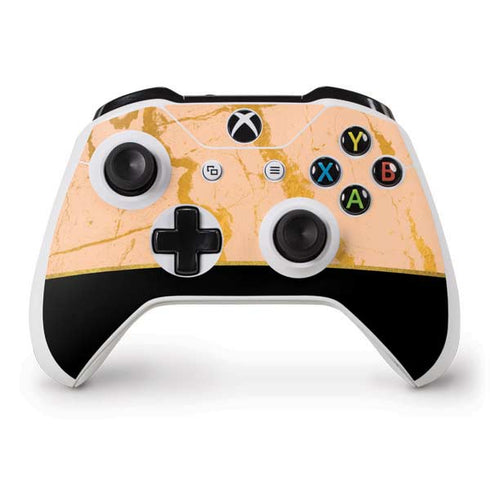Pink Gold and Black Marble Xbox One S Controller Skin