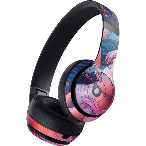 Pink Hair Anime Gamer Girl by Ivy Dolamore Beats Solo 4 Wireless Headphones Skin