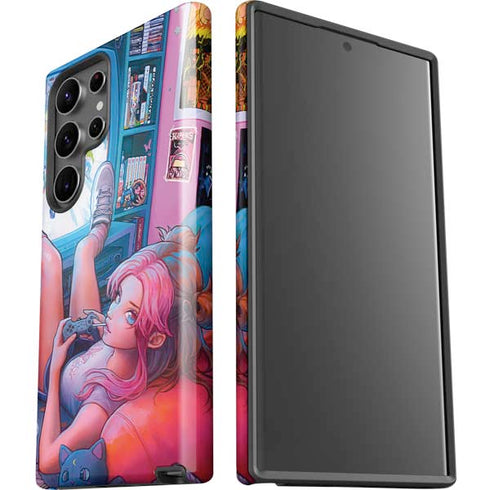 Pink Hair Anime Gamer Girl by Ivy Dolamore Galaxy S23 Ultra Pro Case