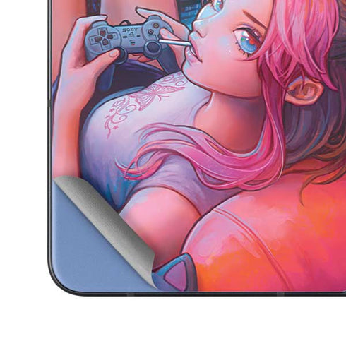 Pink Hair Anime Gamer Girl by Ivy Dolamore Galaxy Z Fold5 5G Skin