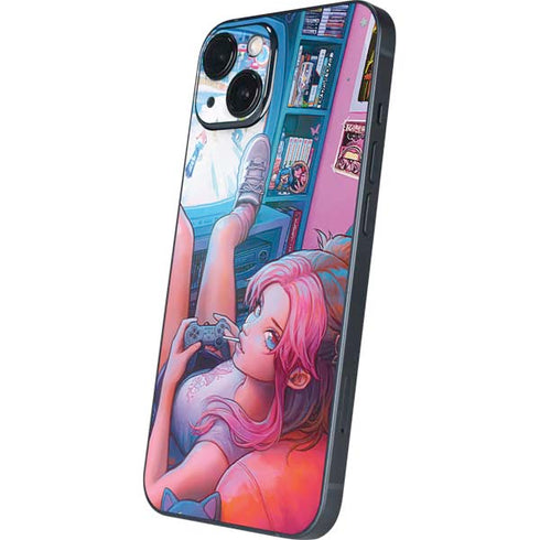 Pink Hair Anime Gamer Girl by Ivy Dolamore iPhone Skins