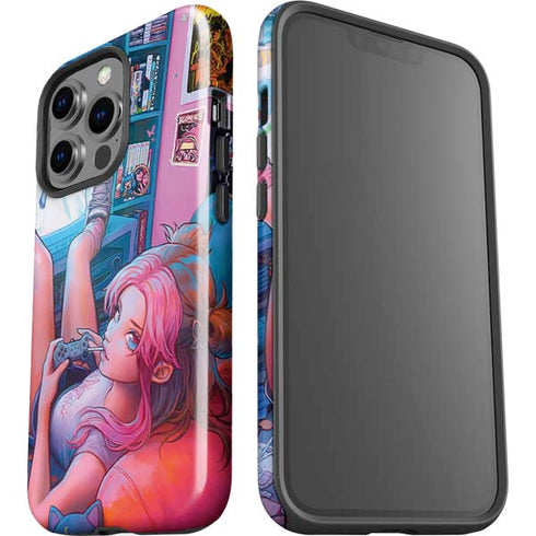 Pink Hair Anime Gamer Girl by Ivy Dolamore iPhone 15 Pro Impact Case