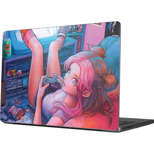 Pink Hair Anime Gamer Girl by Ivy Dolamore Apple MacBook Pro 14-inch Skin