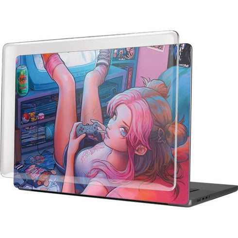 Pink Hair Anime Gamer Girl by Ivy Dolamore MacBook Cases
