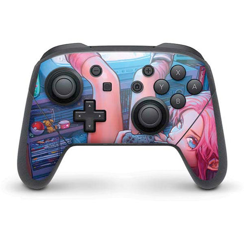 Pink Hair Anime Gamer Girl by Ivy Dolamore Nintendo Skins