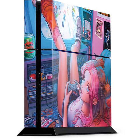 Pink Hair Anime Gamer Girl by Ivy Dolamore PlayStation PS4 Skins