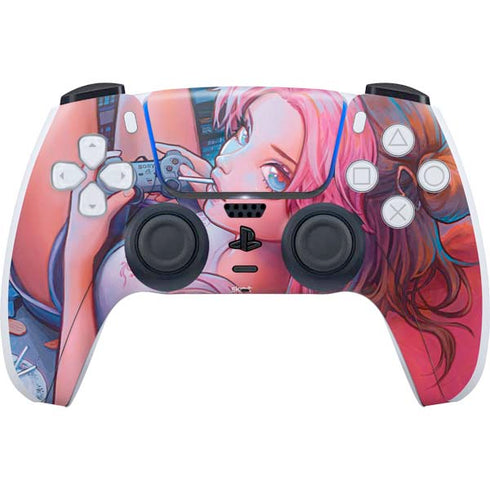 Pink Hair Anime Gamer Girl by Ivy Dolamore PlayStation PS5 Skins
