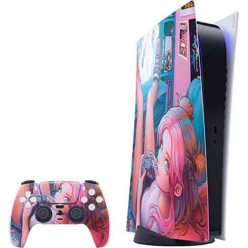 Pink Hair Anime Gamer Girl by Ivy Dolamore PlayStation PS5 Skins
