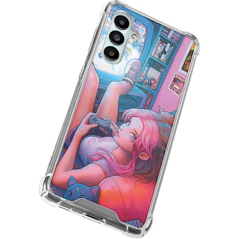 Pink Hair Anime Gamer Girl by Ivy Dolamore Galaxy A16 5G Clear Case