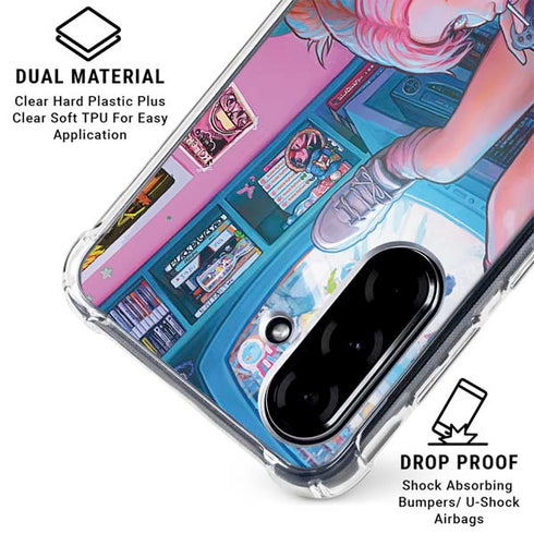 Pink Hair Anime Gamer Girl by Ivy Dolamore Galaxy A36 5G Clear Case