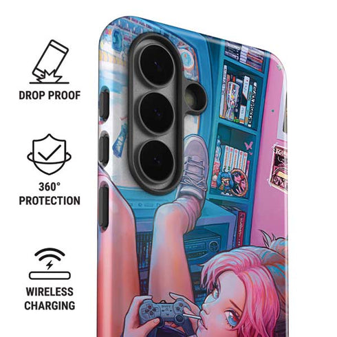 Pink Hair Anime Gamer Girl by Ivy Dolamore Galaxy S26 Impact Case