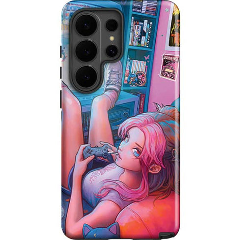 Pink Hair Anime Gamer Girl by Ivy Dolamore Galaxy S26 Ultra Impact Case