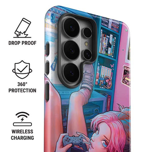 Pink Hair Anime Gamer Girl by Ivy Dolamore Galaxy S26 Ultra Impact Case
