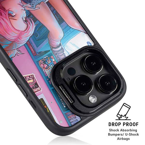 Pink Hair Anime Gamer Girl by Ivy Dolamore iPhone 13 Pro Max Kickstand Case