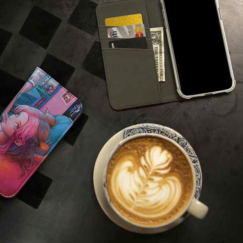 Pink Hair Anime Gamer Girl by Ivy Dolamore iPhone 14 Plus Folio Case