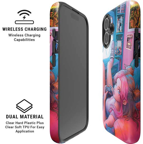 Pink Hair Anime Gamer Girl by Ivy Dolamore iPhone 16 Magsafe Impact Case