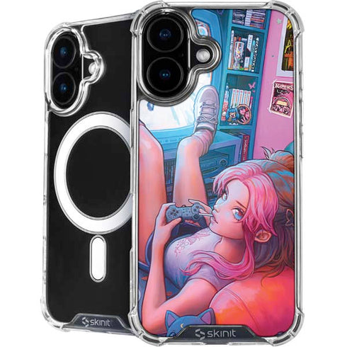 Pink Hair Anime Gamer Girl by Ivy Dolamore iPhone 16 Plus MagSafe Case