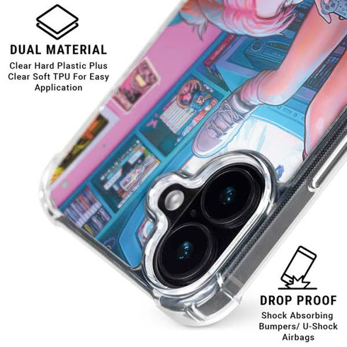 Pink Hair Anime Gamer Girl by Ivy Dolamore iPhone 16 Plus MagSafe Case
