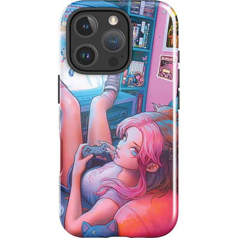 Pink Hair Anime Gamer Girl by Ivy Dolamore iPhone 16 Pro Impact Case