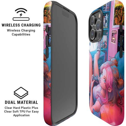 Pink Hair Anime Gamer Girl by Ivy Dolamore iPhone 16 Pro Magsafe Impact Case