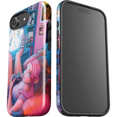 Pink Hair Anime Gamer Girl by Ivy Dolamore iPhone 16e Impact Case