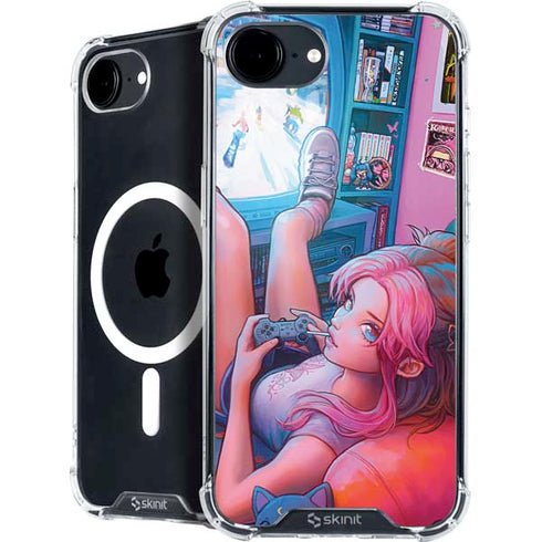 Pink Hair Anime Gamer Girl by Ivy Dolamore iPhone 16e MagSafe Case