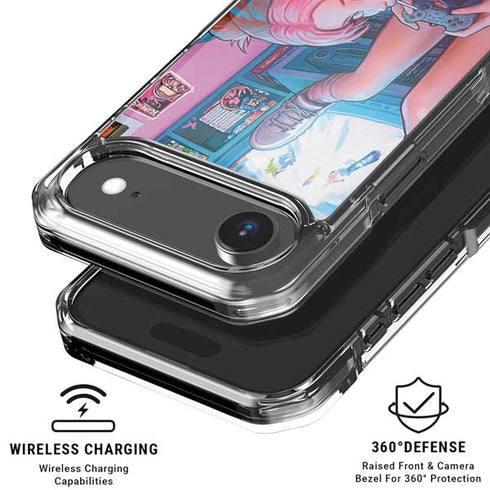 Pink Hair Anime Gamer Girl by Ivy Dolamore iPhone 17 Air Clear Case