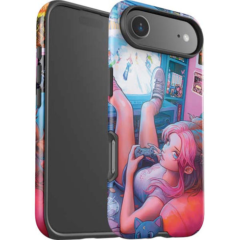Pink Hair Anime Gamer Girl by Ivy Dolamore iPhone 17 Air Impact Case