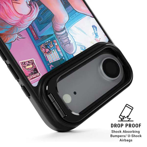 Pink Hair Anime Gamer Girl by Ivy Dolamore iPhone 17 Air Kickstand Case