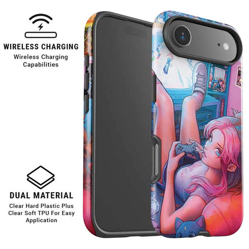 Pink Hair Anime Gamer Girl by Ivy Dolamore iPhone 17 Air Magsafe Impact Case