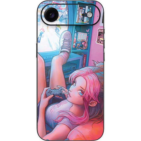 Pink Hair Anime Gamer Girl by Ivy Dolamore iPhone 17 Air Skin