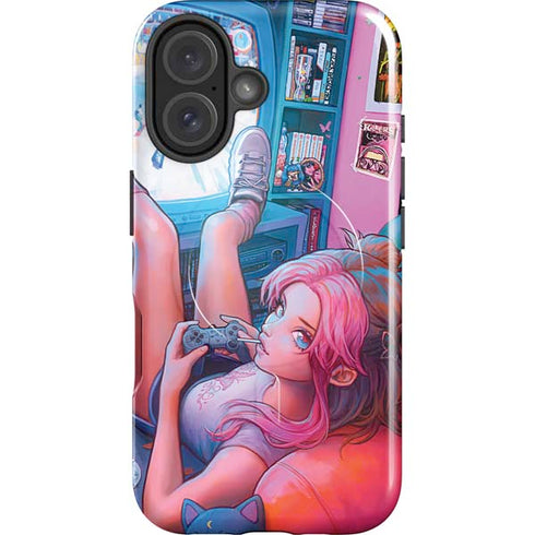 Pink Hair Anime Gamer Girl by Ivy Dolamore iPhone 17 Magsafe Impact Case