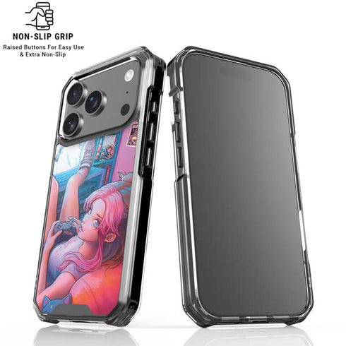 Pink Hair Anime Gamer Girl by Ivy Dolamore iPhone 17 Pro Clear Case