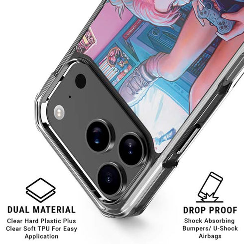 Pink Hair Anime Gamer Girl by Ivy Dolamore iPhone 17 Pro MagSafe Case