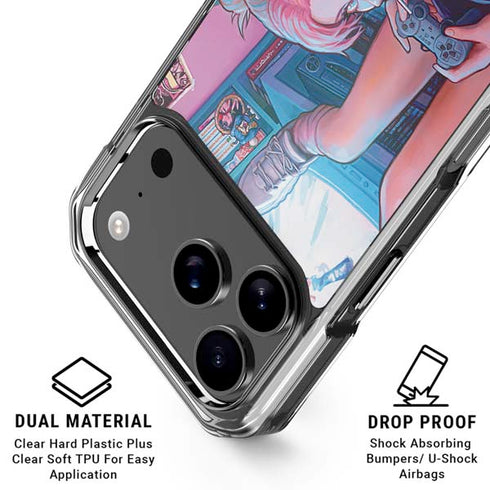 Pink Hair Anime Gamer Girl by Ivy Dolamore iPhone 17 Pro Max Clear Case