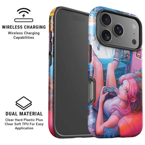 Pink Hair Anime Gamer Girl by Ivy Dolamore iPhone 17 Pro Max Magsafe Impact Case