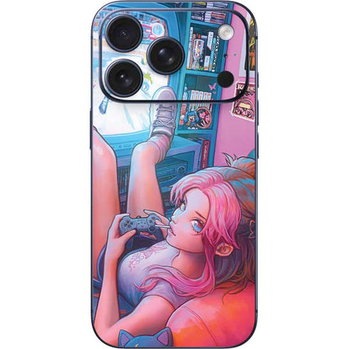 Pink Hair Anime Gamer Girl by Ivy Dolamore iPhone 17 Pro Skin